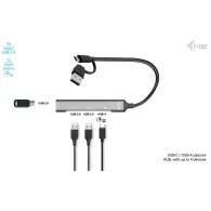 Hub USB-C/USB-A i-tec CAHUBMETALMINI4 - 1x USB-C, 3x USB 2.0, Szary