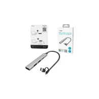 Hub USB-C/USB-A i-tec CAHUBMETALMINI4 - 1x USB-C, 3x USB 2.0, Szary