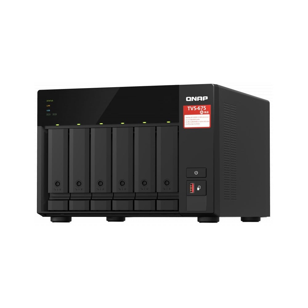 Zdjęcie produktu Serwer NAS QNAP Tower TVS-675-BIG - Tower/ZhaoXin KX-U6580/16 GB RAM/8 TB/6 wnęk/hot-swap/3 lata Door-to-Door