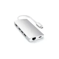 Replikator portów Satechi Aluminium Adapter V2 ST-TCMA2S - USB-C, 3x USB-A, HDMI, czytniki kart microSD i SD, Ethernet, Srebrny