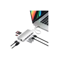 Replikator portów Satechi Aluminium Adapter V2 ST-TCMA2S - USB-C, 3x USB-A, HDMI, czytniki kart microSD i SD, Ethernet, Srebrny