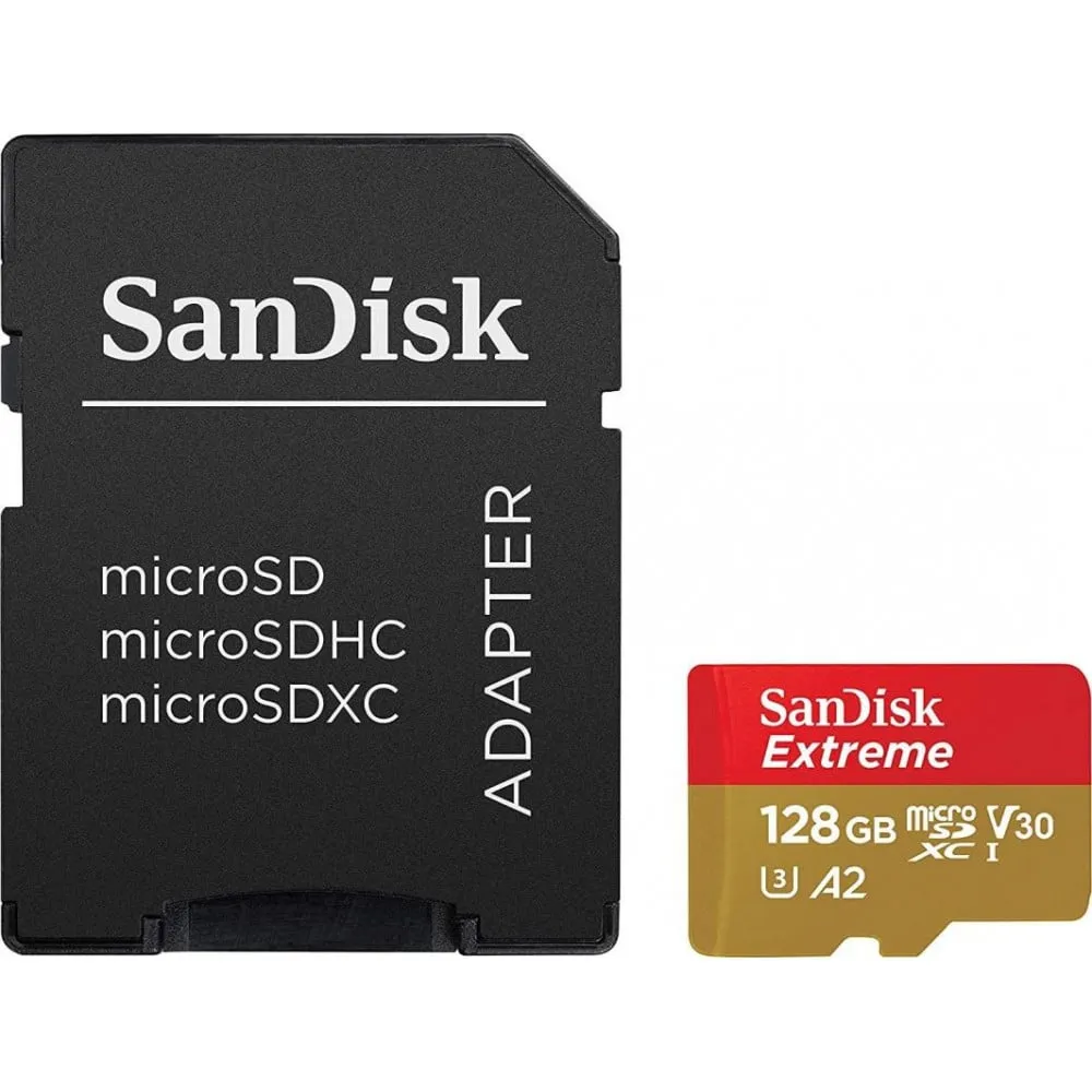 Karta pamięci SanDisk microSDXC Extreme 128GB 190/90 MB/s SDSQXAA-128G-GN6MA - Kolor złoty, Czerwona | Sklep ITnes.pl - IT for B