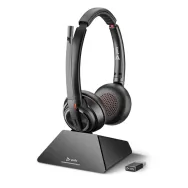 Zestaw słuchawkowy Poly Savi 8220 UC Microsoft Teams Certified DECT 1880-1900 MHz USB-A Headset 8D3F5AA - Czarny