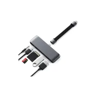 Replikator portów USB-C Satechi Hub ST-MPHSDM - USB-C 60W, 4K HDMI, USB-A, czytnik kart microSD i SD, Audio, Szary