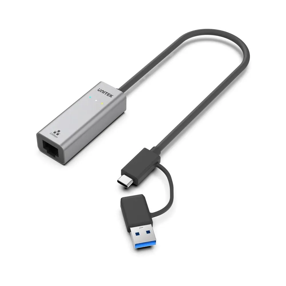 Karta sieciowa USB-C/USB-A Unitek U1313C, 1x 100, 1000, 2500Mbps RJ45 | Sklep ITnes.pl, IT for BUSINESS