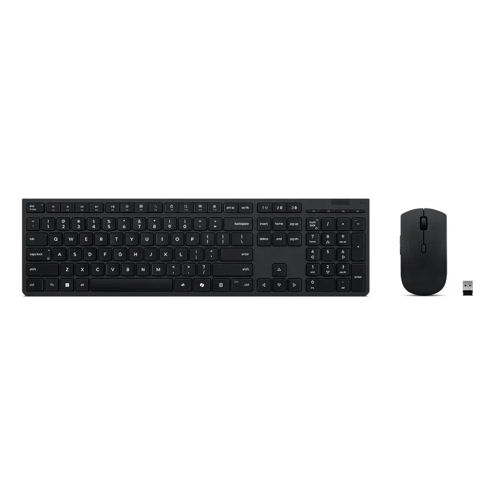 Zestaw bezprzewodowy klawiatury i myszy Lenovo Professional Wireless Rechargeable Combo 4X31R64351 - US, Czarny