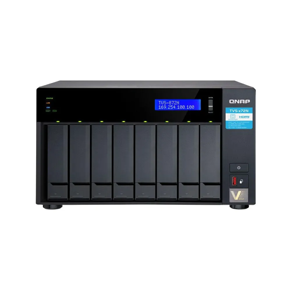 Serwer NAS QNAP Tower TVS-872N-I3-GH, Tower, Intel Core i3-8100T, 32GB RAM, 8TB, 8 wnęk, hot-swap | Sklep ITnes.pl, IT for BUSINESS