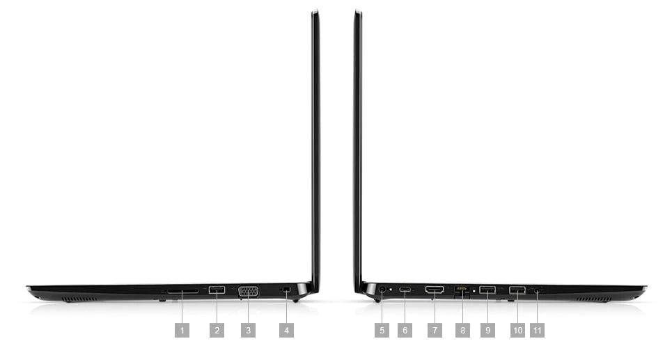 Porty i gniazda w laptopach biznesowych Dell Latitude 3400
