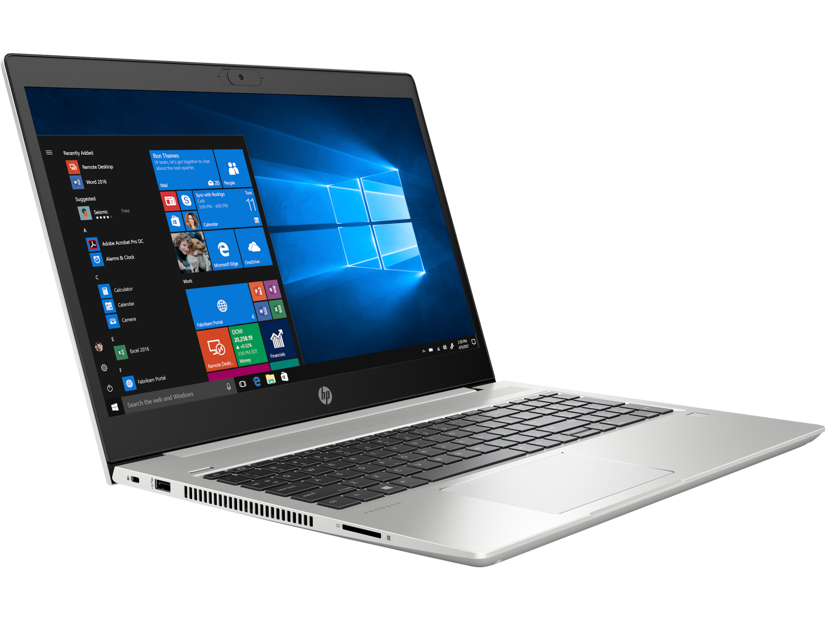 HP ProBook 455 G7 - widok od prawej strony wraz z portami