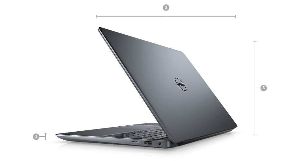Dell Vostro 7590 - widok na tylną klapę laptopa