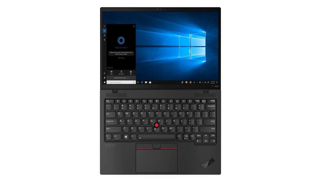 Pokrywę Lenovo ThinkPad X1 Nano można otworzyć do 180 stopni