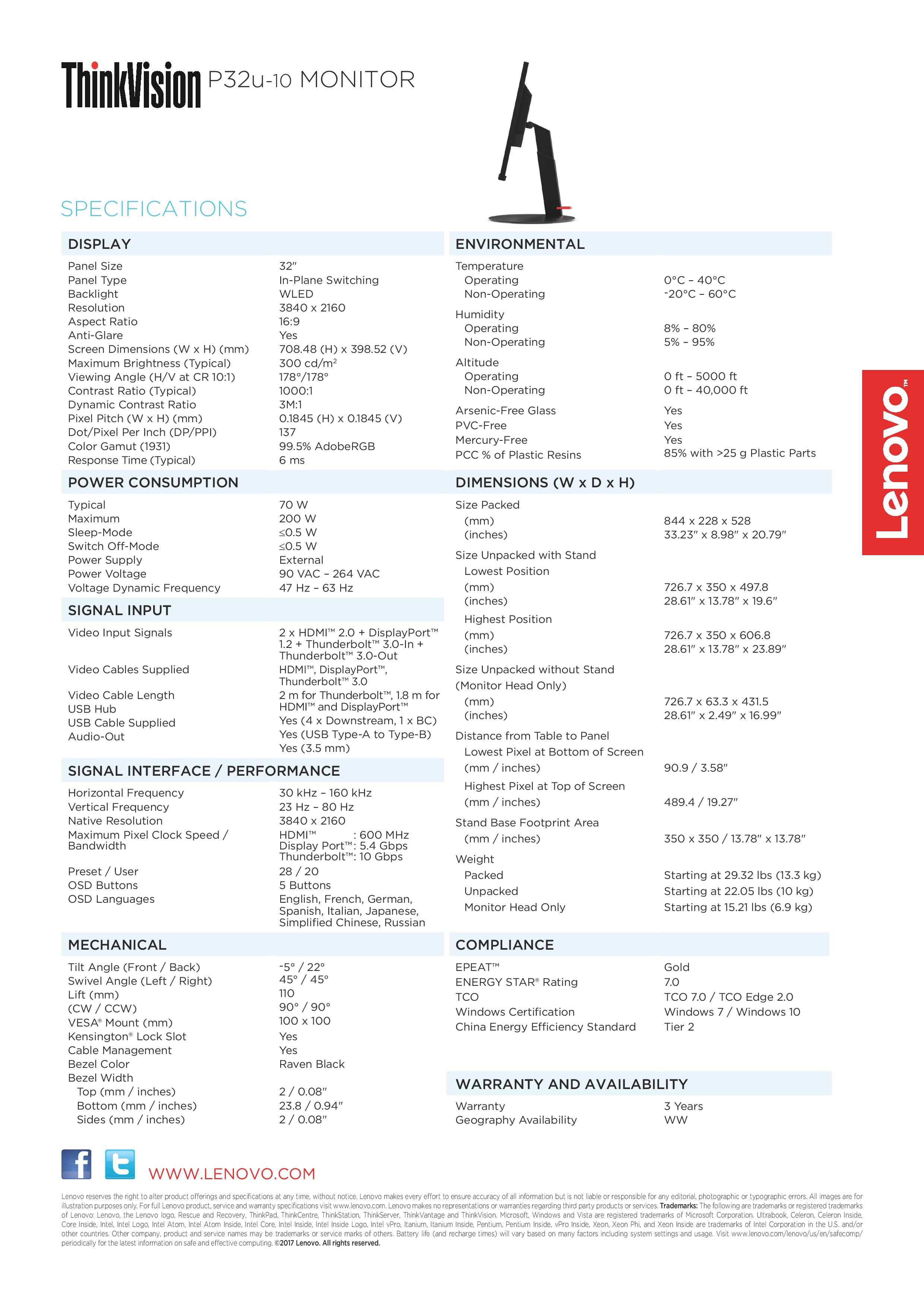 Lenovo ThinkVision P32u-10 Monitor_DS-pa