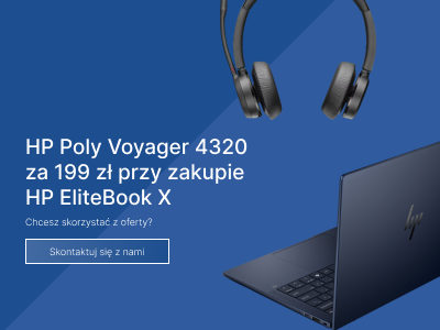 Kup słuchawki HP Poly Voyager 4320 za 199 zł brutto wraz z laptopem HP EliteBook X