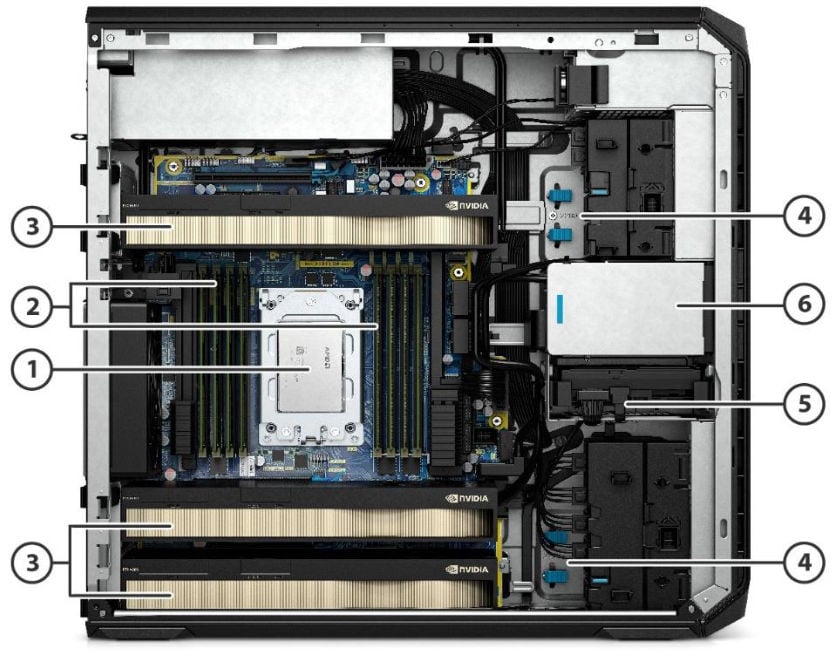 HP Z6 G5 A Workstation wnętrze