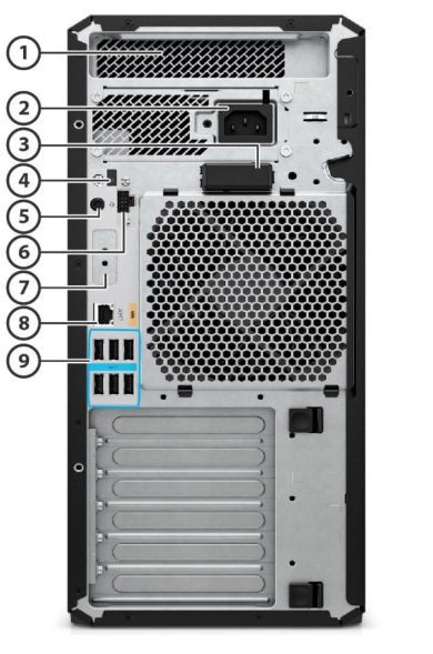 HP Z4 G5 Workstation tył