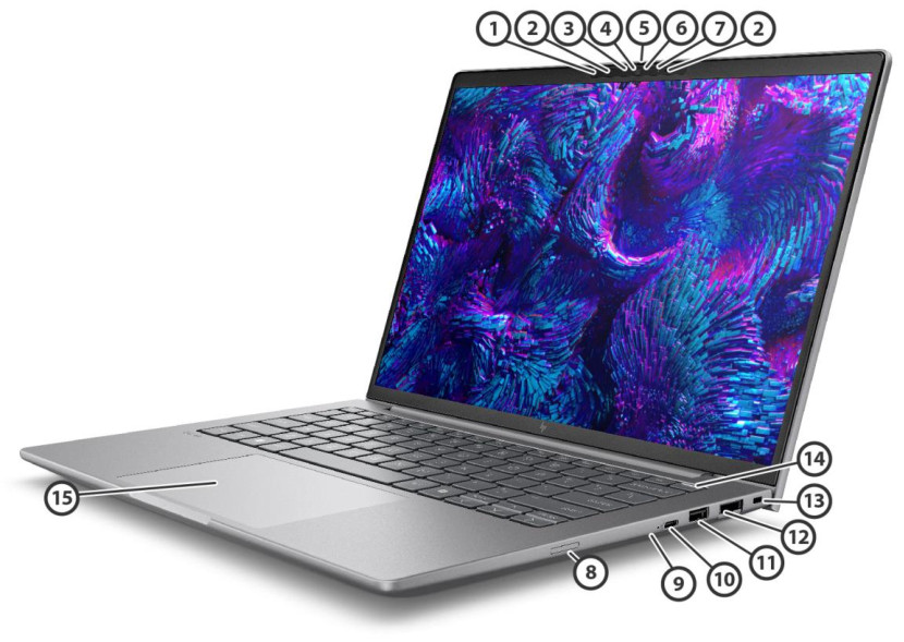HP ZBook 8 G1i 14 - porty
