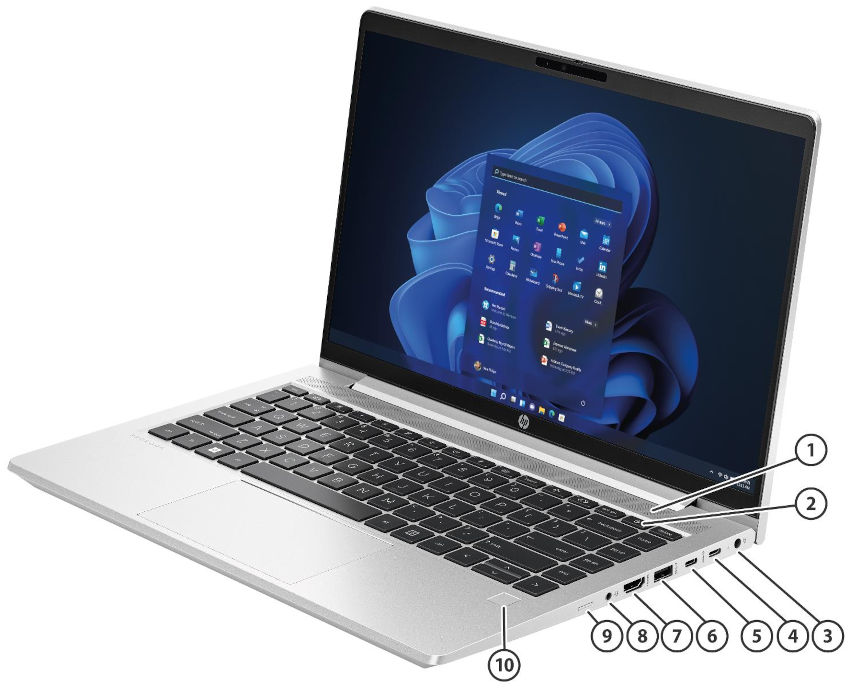 HP ProBook 440 G10 porty 2