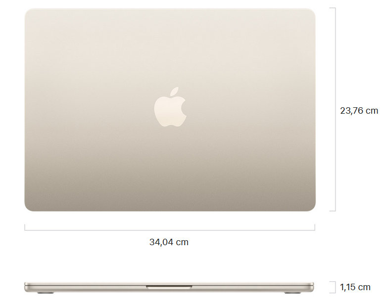 Apple MacBook Air 15 2023 wymiary