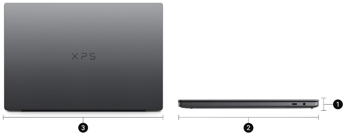 Dell XPS 16 DA16260 - wymiary